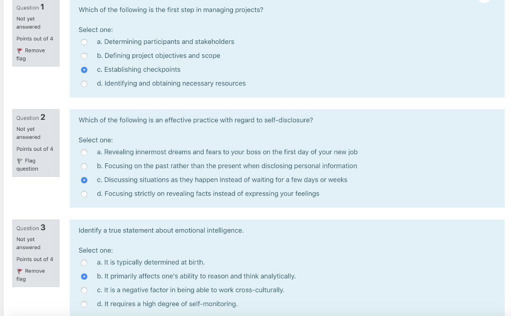 Solved Question 1 Which of the following is the first step | Chegg.com