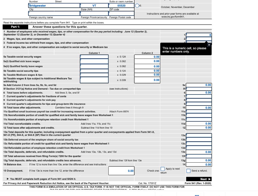 The first quarter tax return needs to be filed for | Chegg.com