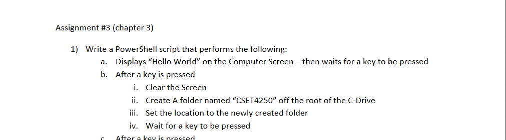 Solved Assignment #3 (chapter 3) 1) Write a PowerShell | Chegg.com