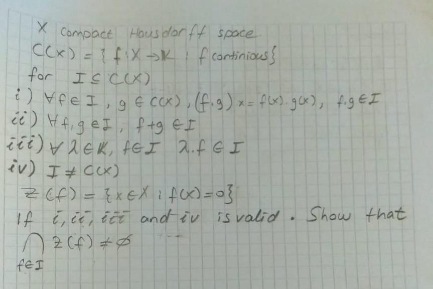 Solved X 1) = 2 Compact Hausdorff space CCx) = 1 fix ok if