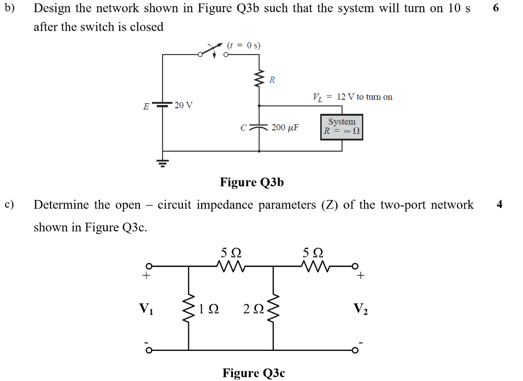 Solved a) The switch of the circuit shown in Figure Q3a has | Chegg.com