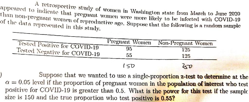 Solved 4 Retrospective Study Of Women In Washington State | Chegg.com