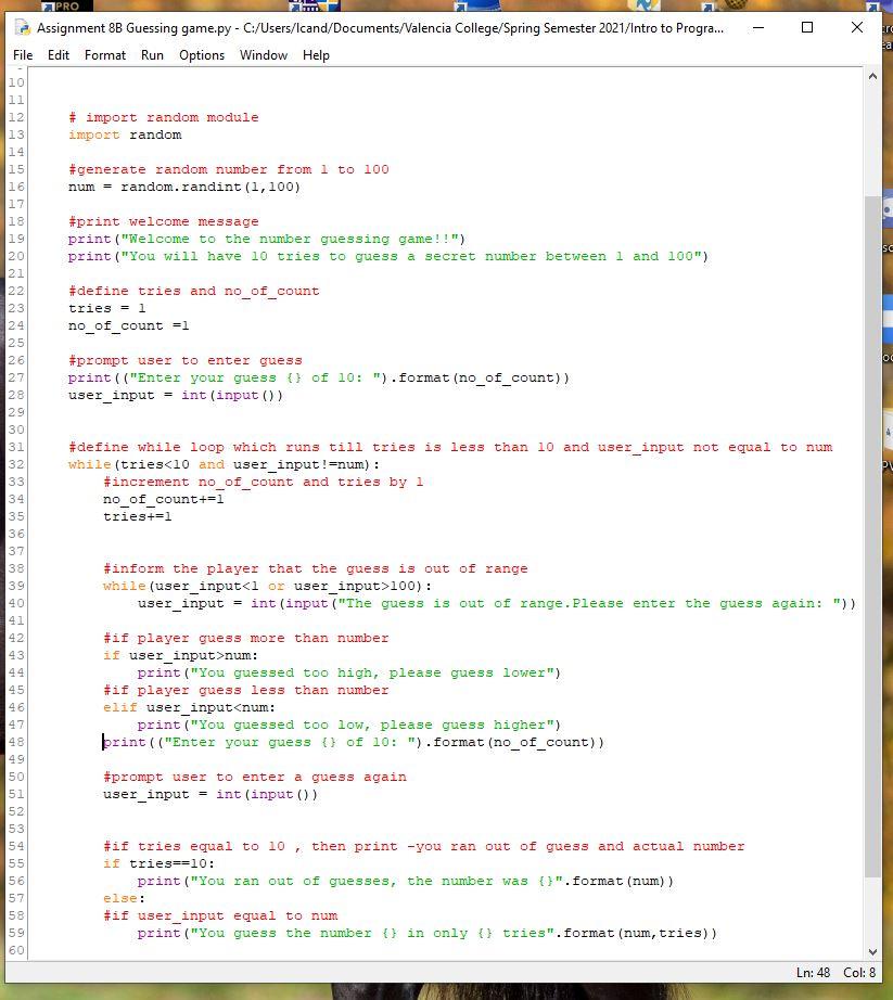 Solved Having an issue with this code and can't figure out | Chegg.com