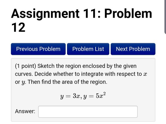 Solved Assignment 11: Problem 12 Previous Problem Problem | Chegg.com
