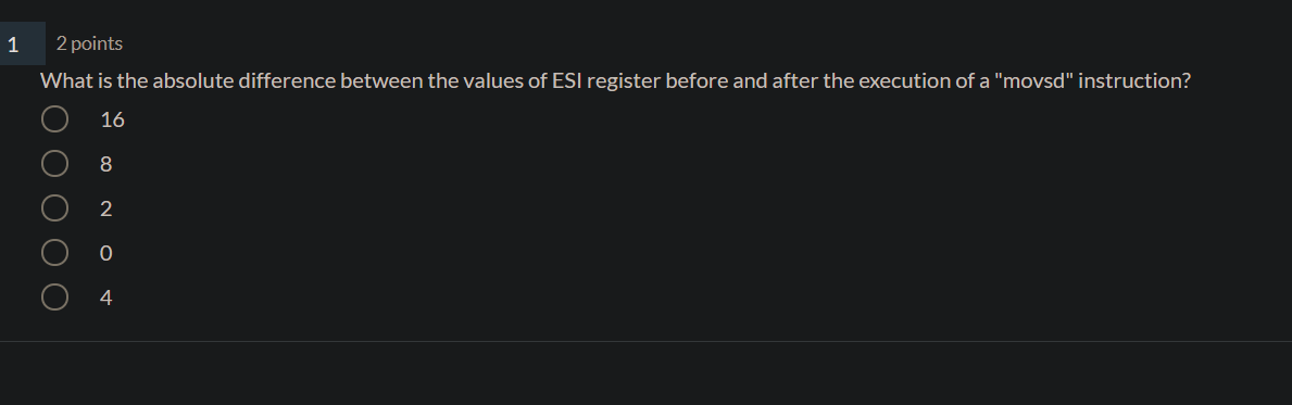 Solved 1 2 points What is the absolute difference between | Chegg.com