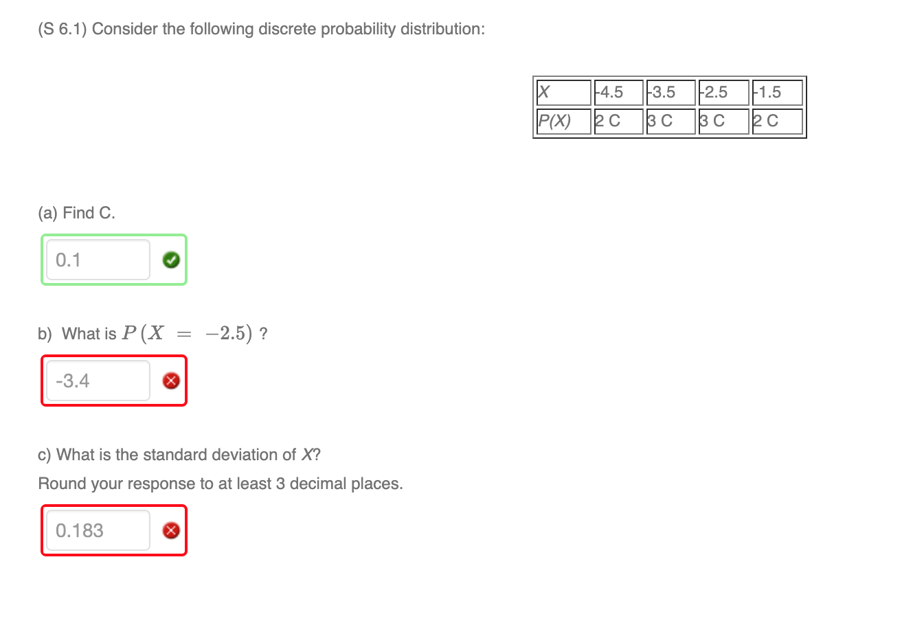 Solved (S 6.1) Consider the following discrete probability | Chegg.com