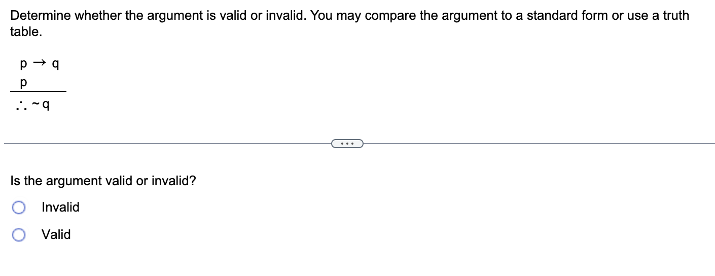 Solved Use a truth table to determine whether the argument | Chegg.com