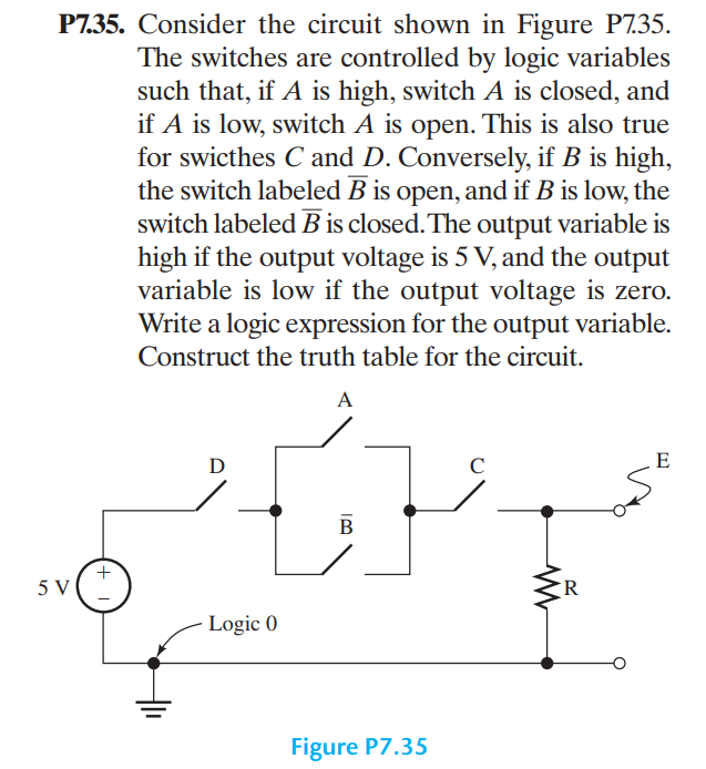 Solved 7.35. Consider the circuit shown in Figure P7.35. The | Chegg.com