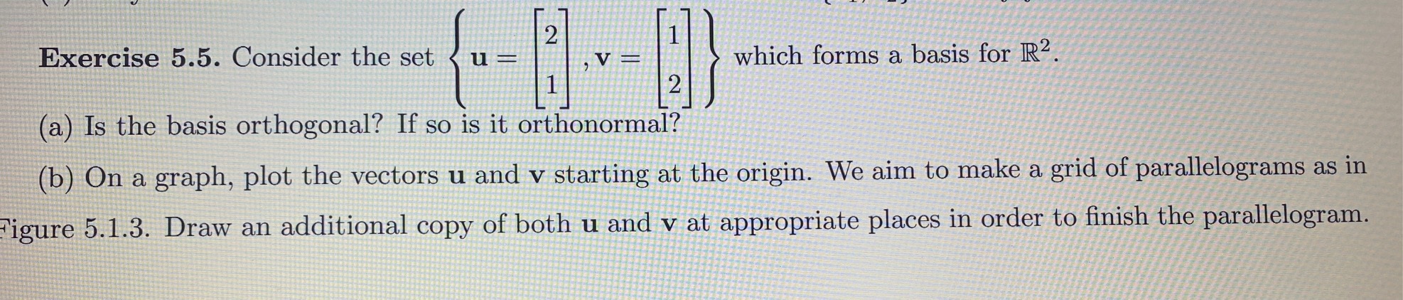 Solved Exercise 5.5. Consider the set {u=[21],v=[12]} which | Chegg.com