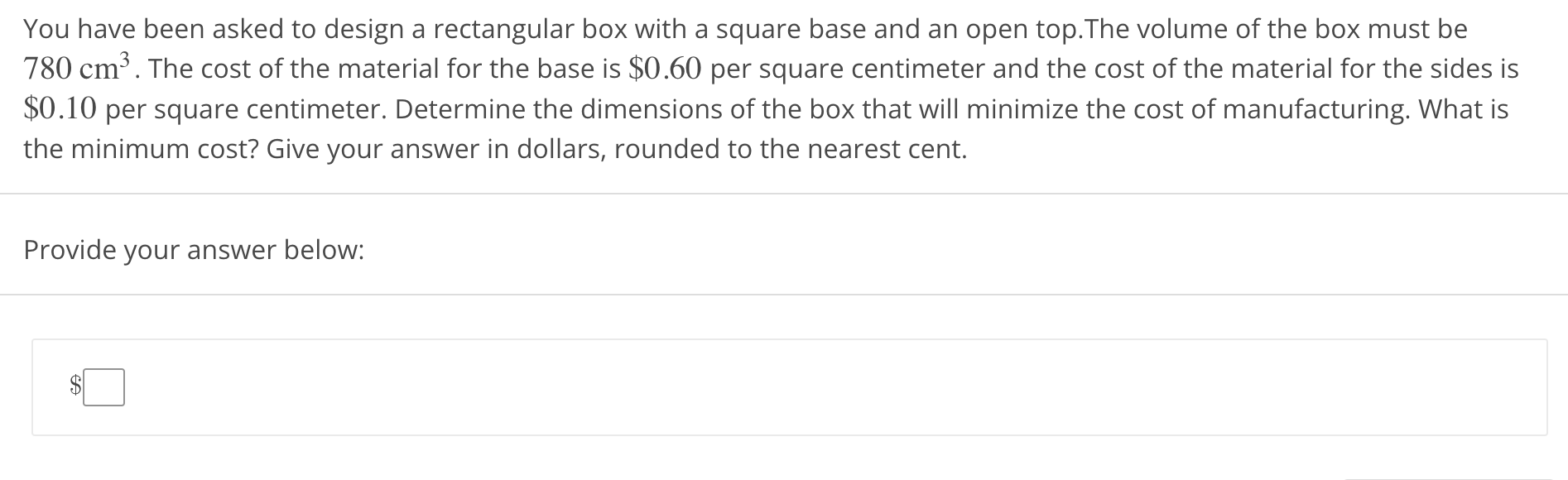 Solved You have been asked to design a rectangular box with
