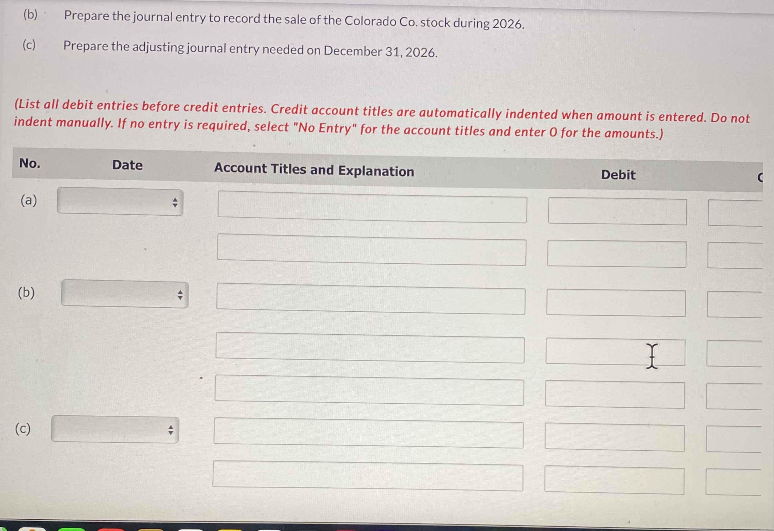 Solved At December 31, 2025, the available-for-sale debt | Chegg.com
