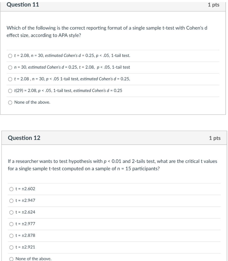Solved Question 8 1 pts The results of a hypothesis test | Chegg.com