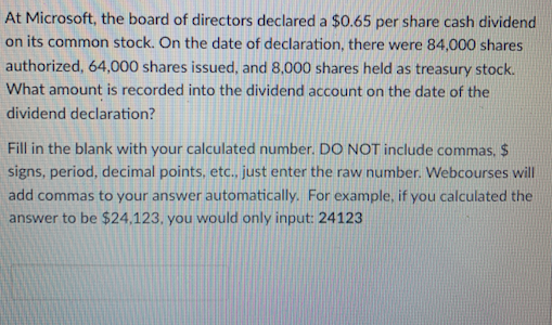 the microsoft board of directors has declared a dividend