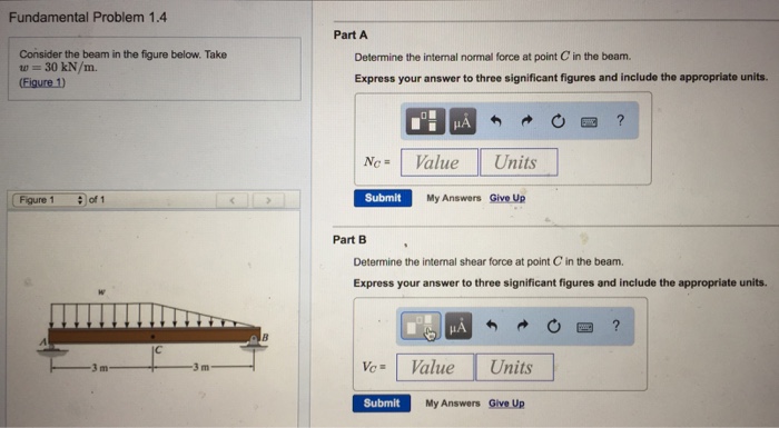Solved Fundamental Problem 1.4 Part A Consider the beam in | Chegg.com
