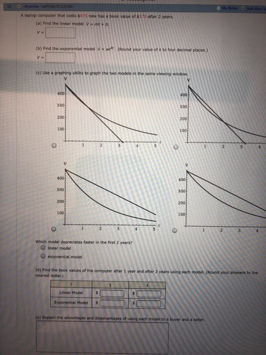 Solved -9 points LarPCalo10 3.5.035 A laptop computer that | Chegg.com
