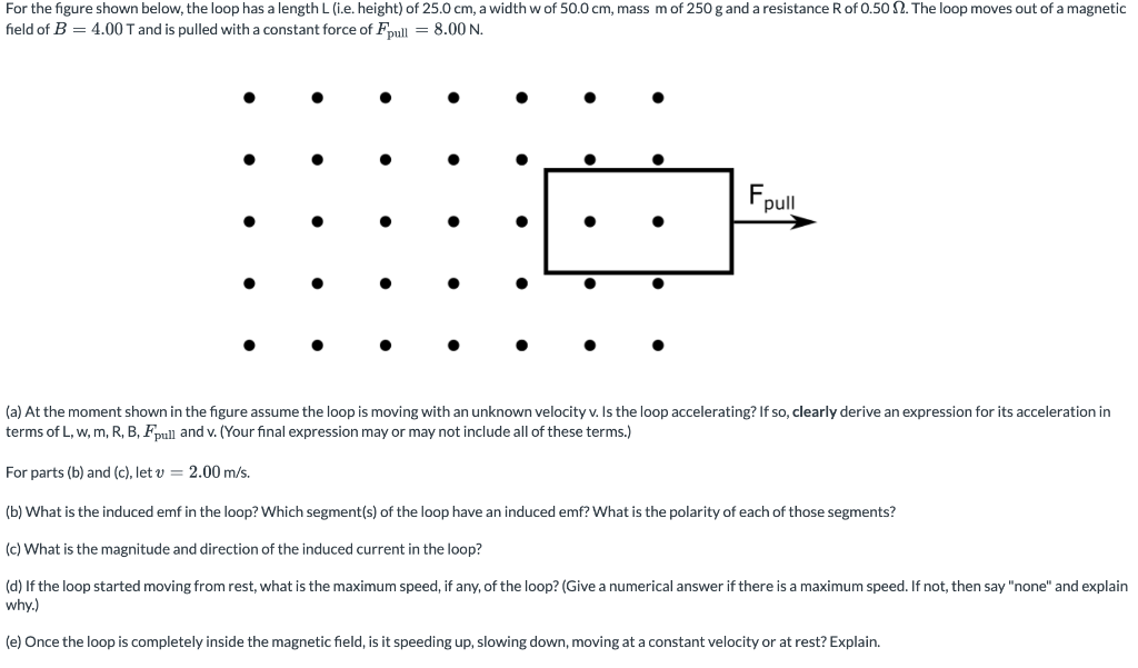 Solved For The Figure Shown Below The Loop Has A Length Chegg Com