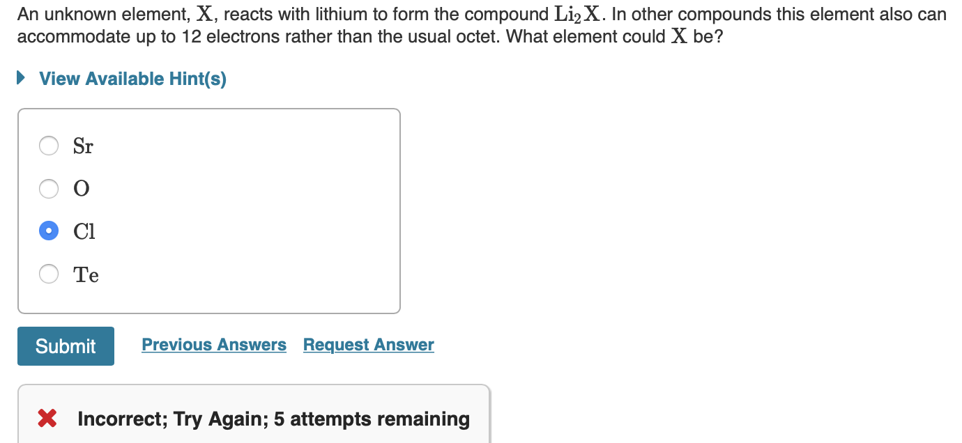 solved-an-unknown-element-x-reacts-with-lithium-to-form-chegg