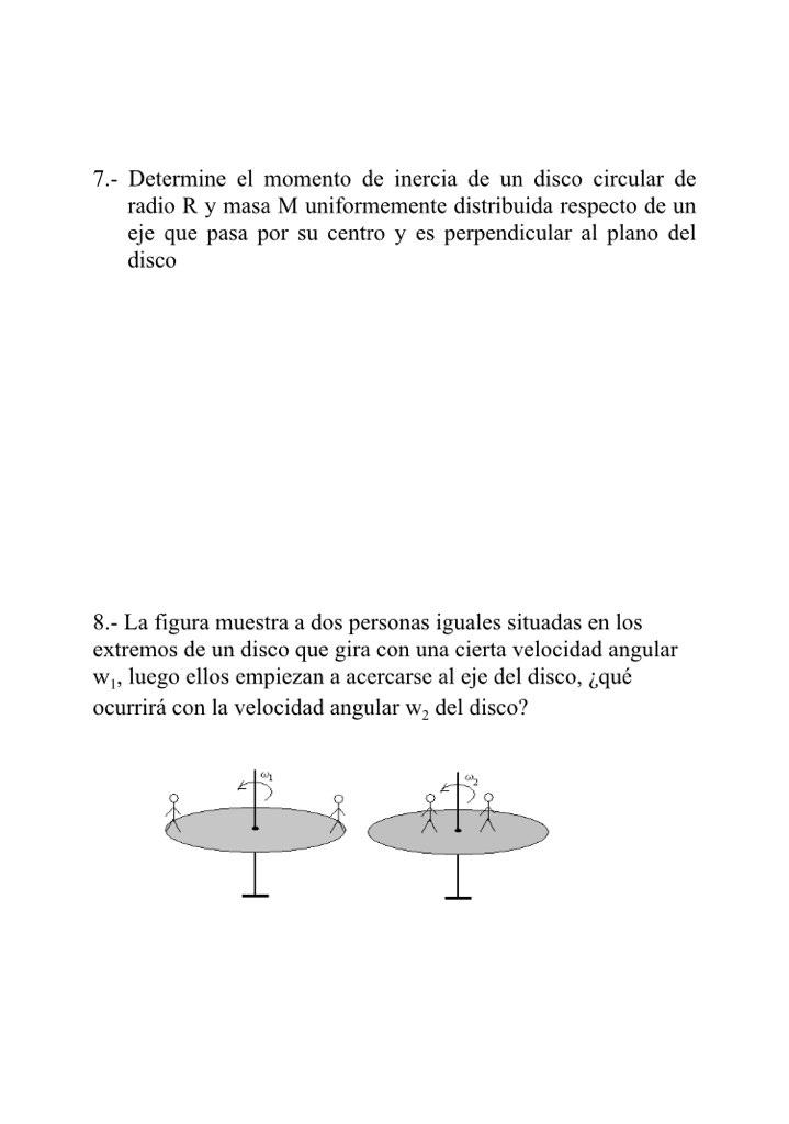 momento de inercia de un disco