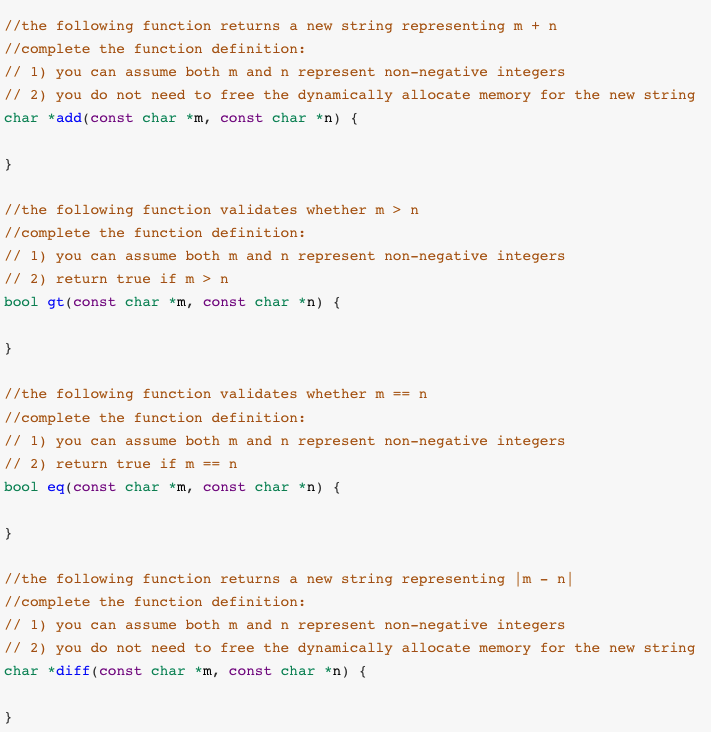 Solved The following function needs to be completed. This is | Chegg.com