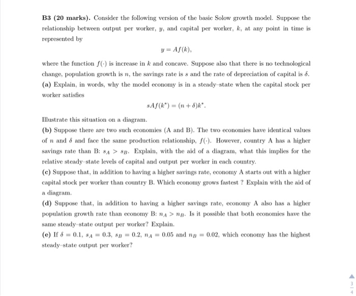 Solved B3 (20 marks). Consider the following version of the | Chegg.com
