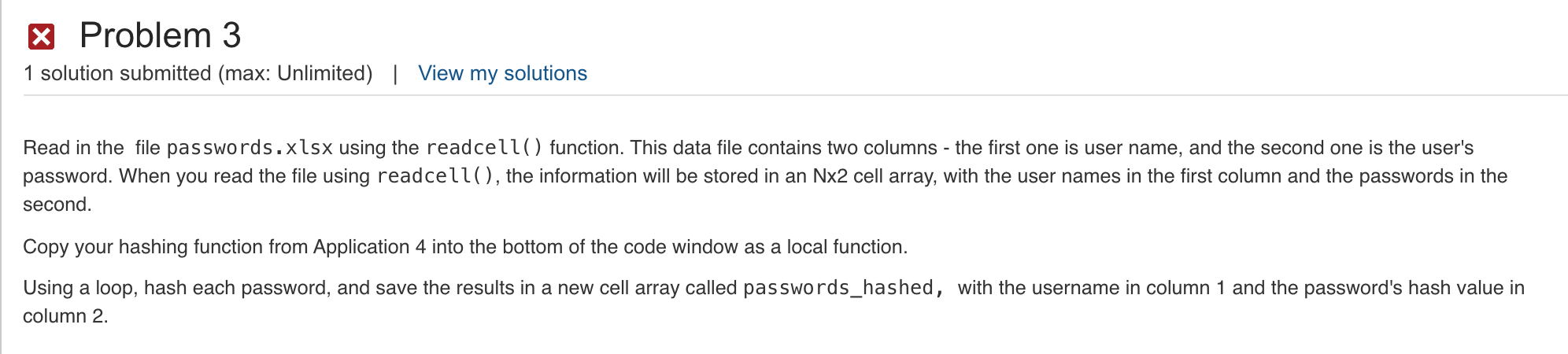 Solved X Problem 3 1 solution submitted (max: Unlimited) | | Chegg.com