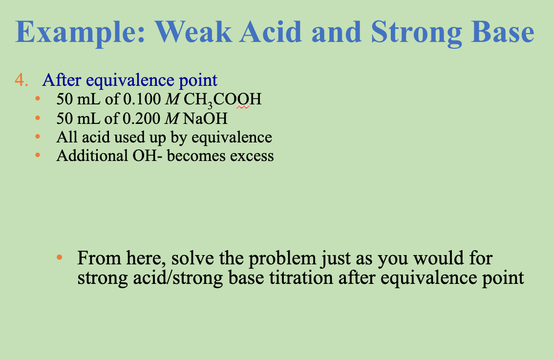 Solved Example Weak Acid and Strong Base 4. After