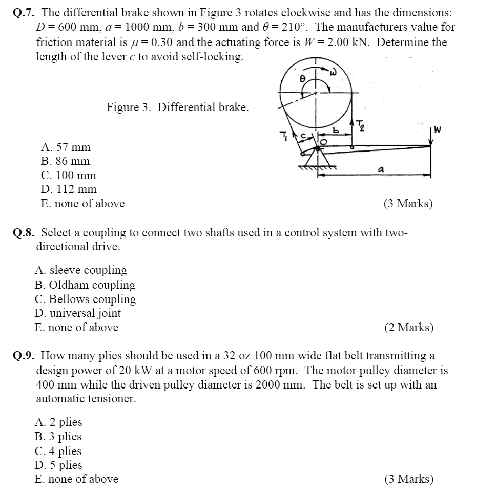 Solved Q7 The Differential Brake Shown In Figure 3 Rota - 