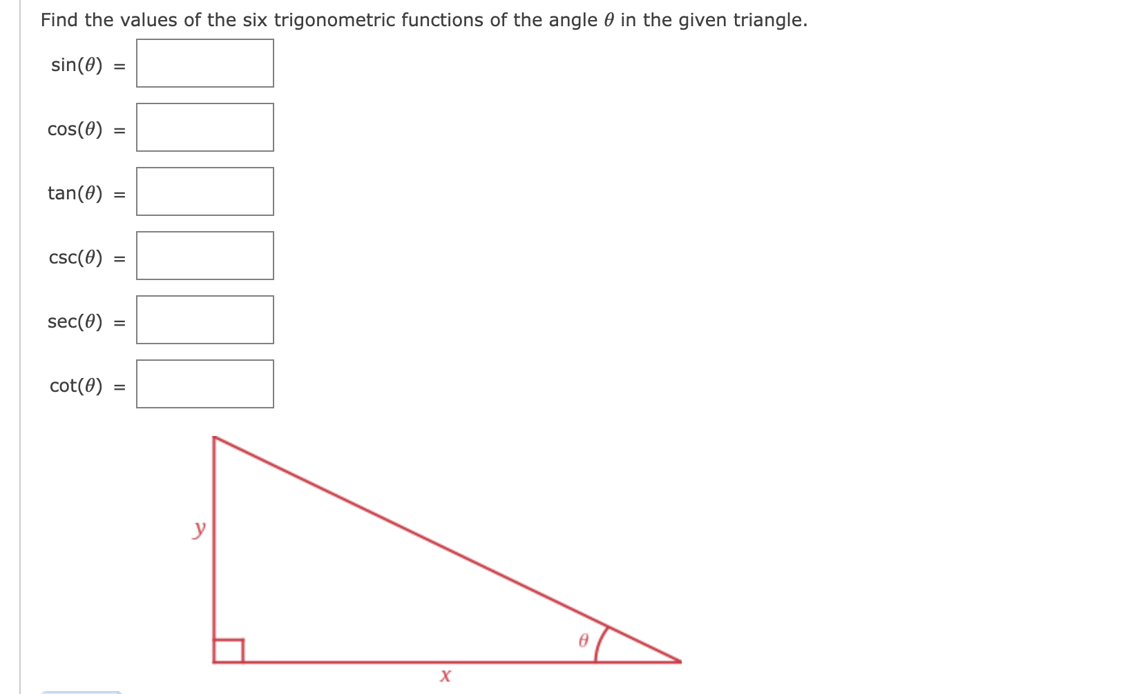 Solved Find The Values Of The Six Trigonometric Functions Of 4292