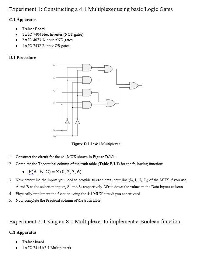 Solved Lab7: Introduction To Multiplexers And Decoders A. | Chegg.com