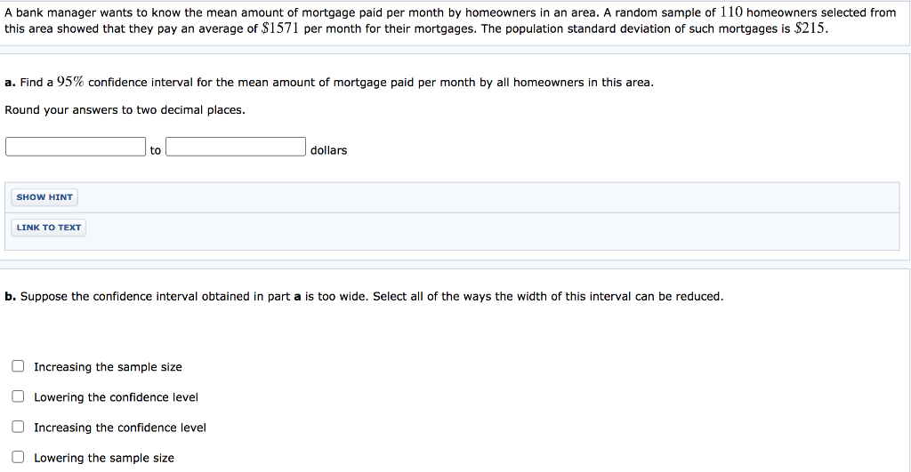 Solved A bank manager wants to know the mean amount of | Chegg.com
