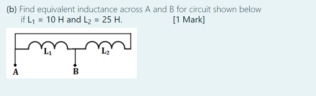 Solved (b) Find Equivalent Inductance Across A And B For | Chegg.com