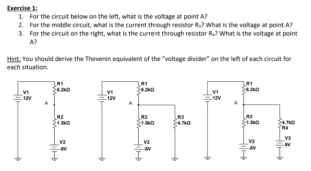 Solved Exercise 1: 1. For The Circuit Below On The Left, 