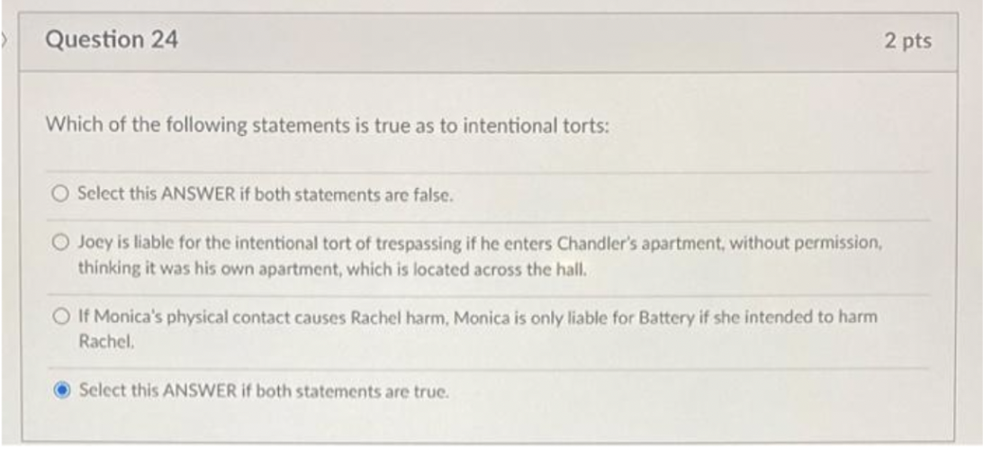 Solved Which of the following statements is true as to | Chegg.com