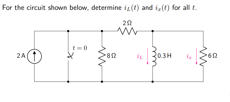 Solved For the circuit shown below, determine il(t) and | Chegg.com