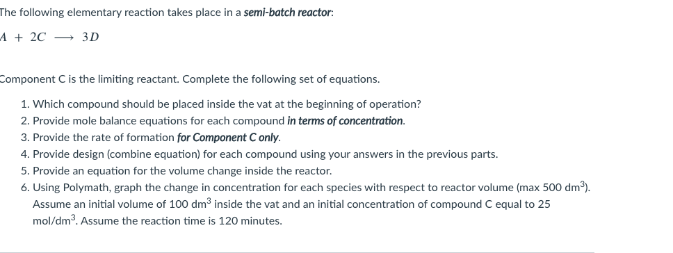 Solved The following elementary reaction takes place in a | Chegg.com