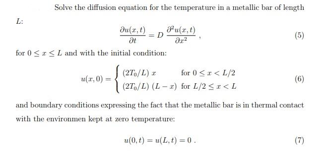 Solved Solve the diffusion equation for the temperature in a | Chegg.com