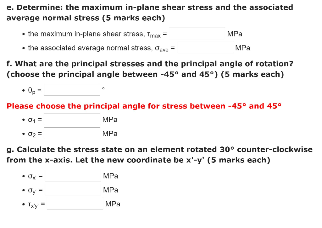 Solved A plate is in a state of "plane stress" and the | Chegg.com