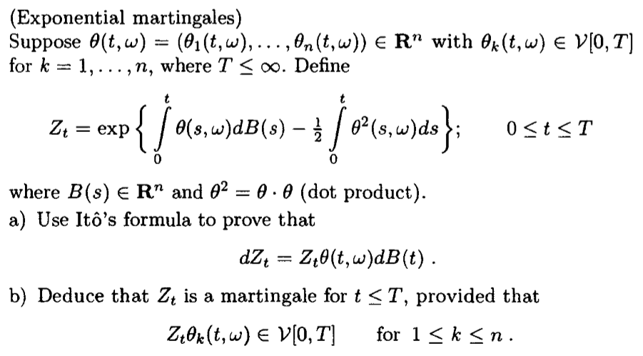 Solved Exponential Martingales Suppose O T W 01 T Chegg Com