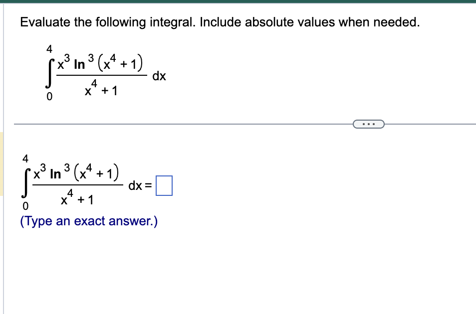 Solved Evaluate the following integral. Include absolute | Chegg.com