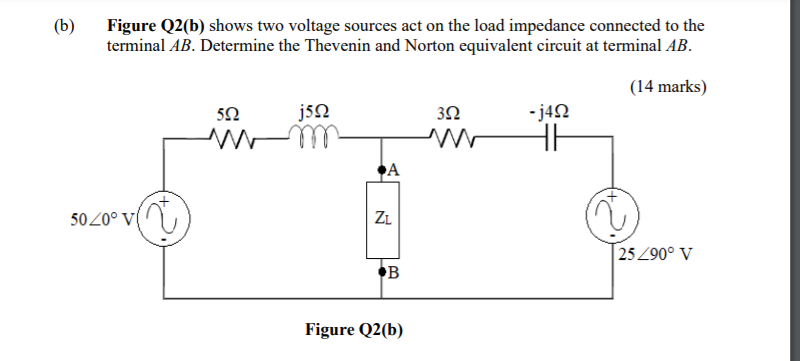 Solved (b) Figure Q2(b) Shows Two Voltage Sources Act On The | Chegg.com