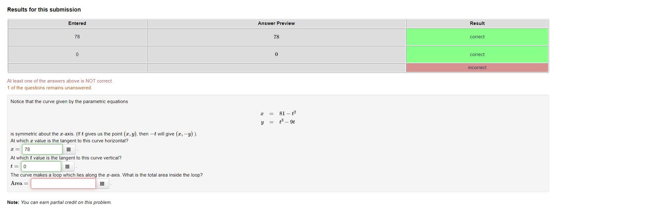 Solved Results for this submission Entered Answer Preview | Chegg.com
