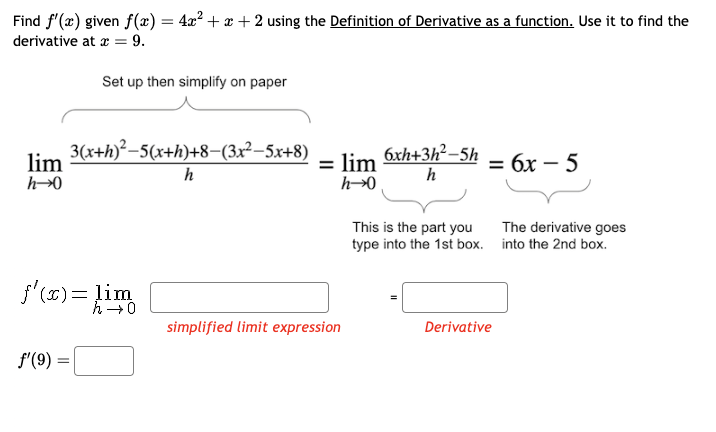 Solved Find F′ X Given F X 4x2 X 2 Using The Definition Of