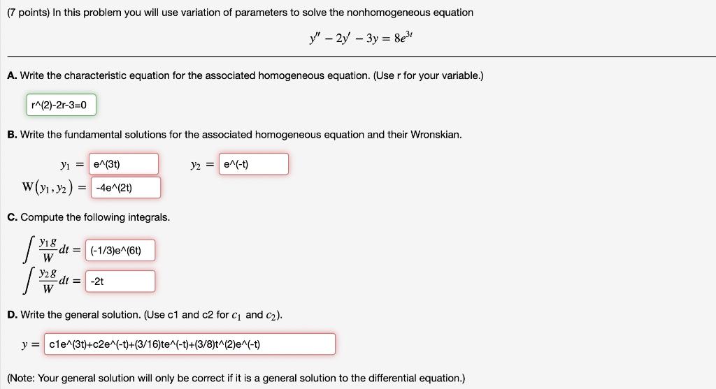 Solved (7 Points) In This Problem You Will Use Variation Of | Chegg.com