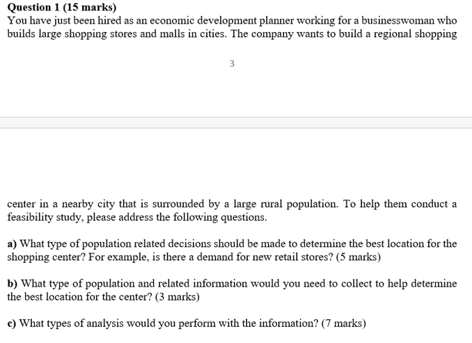 Solved Question 1 (15 marks) You have just been hired as an | Chegg.com