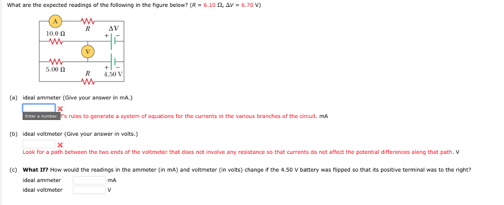 Solved what are the expected readings of the following in | Chegg.com