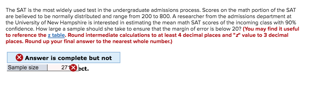 Solved The SAT is the most widely used test in the | Chegg.com