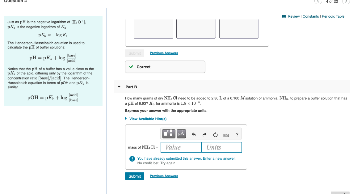 Solved Question 4 of 22 A Review | Constants Periodic Table | Chegg.com