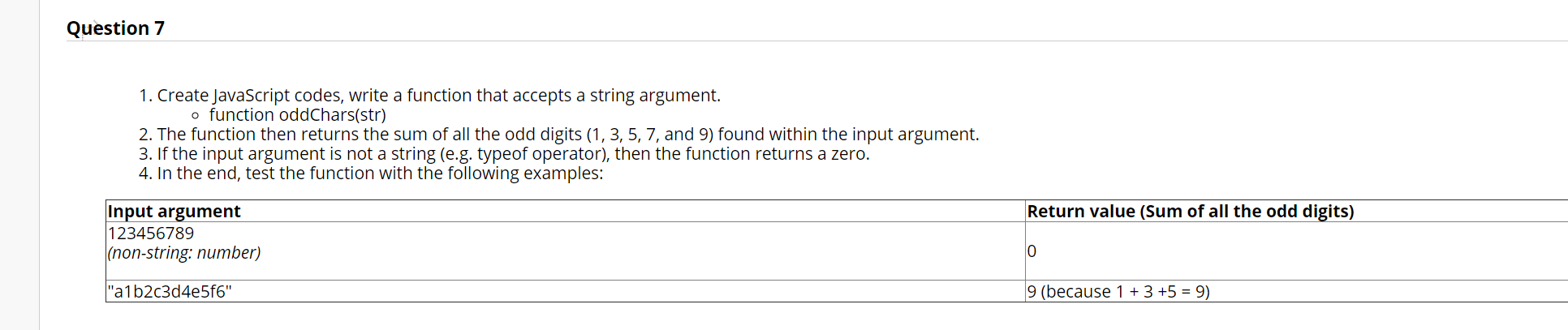 Solved Question 7 1. Create JavaScript codes, write a | Chegg.com