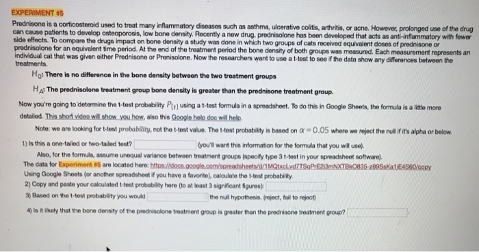 Solved EXPERIMENT #5 Prednisone is a corticosteroid used to | Chegg.com