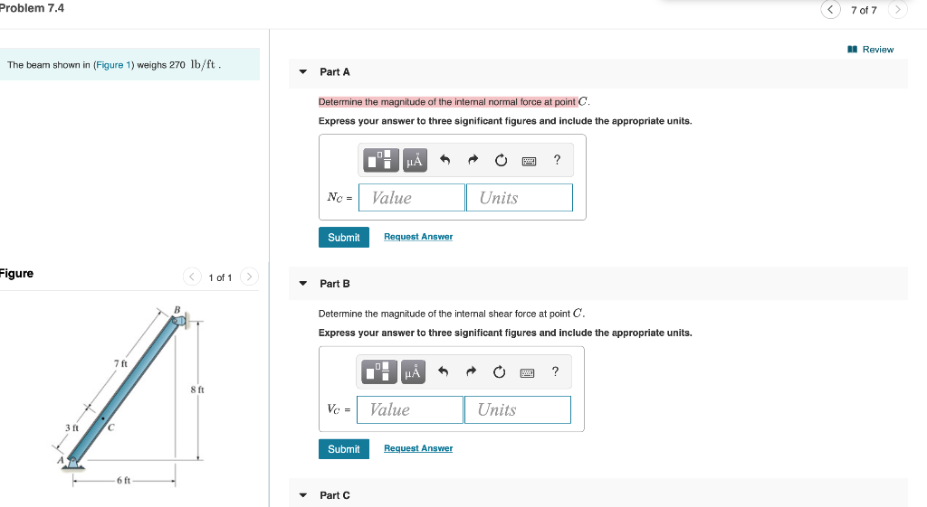 Solved Problem 7.4 Review The beam shown in | Chegg.com